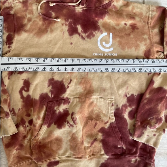 Crime Junkie Podcast Auburn Tan Tie Dye Hoodie Pullover Sweatshirt Unisex Small - Picture 6 of 7